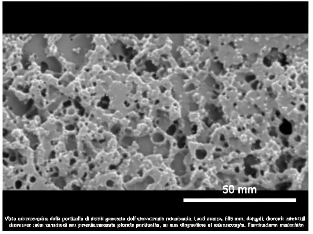 Vista microscopica delle particelle di detriti generate dall'aterectomia rotazionale. Lenti macro, 105 mm, dettagli elevati, che mostrano dimensioni variabili ma prevalentemente piccole particelle, su una diapositiva al microscopio. Illuminazione controllata.