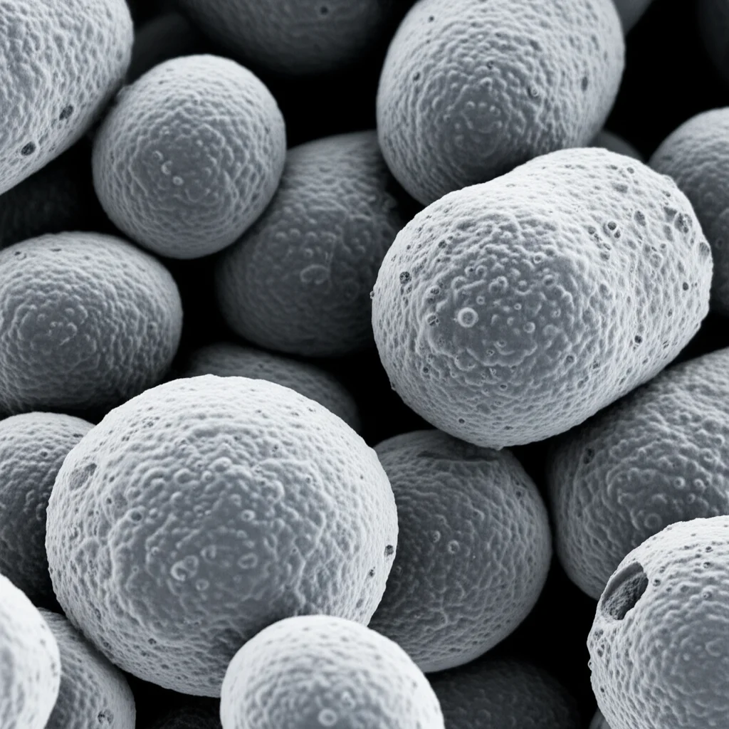 Strutture molecolari stilizzate di polisaccaridi, alcune più grandi e complesse, altre più piccole e frammentate, con icone che simboleggiano i gruppi funzionali attivi (fenoli, flavonoidi). Macro lens, 60mm, high detail, precise focusing, controlled lighting.