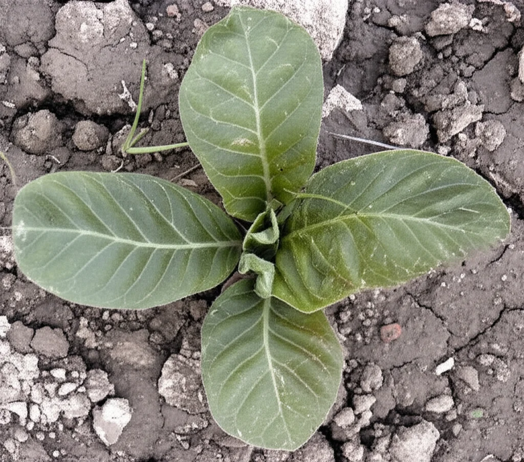 Lenti macro, 100 mm, dettagli elevati, messa a fuoco precisa, illuminazione controllata, un'immagine divisa concettuale: da un lato, un diagramma di una rete di tratti fogliare altamente interconnessa che rappresenta una sinergia; Dall'altro lato, un diagramma di una rete di tratti fogliare con moduli separati, in particolare evidenziando i tratti di azoto e fosforo come distinti, simboleggiando la separazione funzionale sotto aridità. Lo sfondo è una consistenza sottile di terra asciutta e rotta.