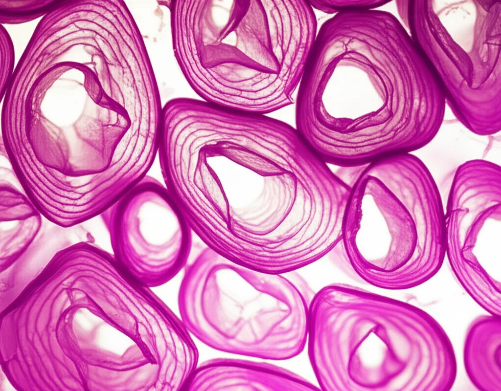 Un'immagine macro ad alta definizione di alveoli polmonari, alcuni collassati e altri ben aperti, con illuminazione controllata per evidenziare la differenza. L'immagine è catturata con un obiettivo macro da 100mm, mostrando dettagli precisi della struttura polmonare e l'effetto del reclutamento alveolare.