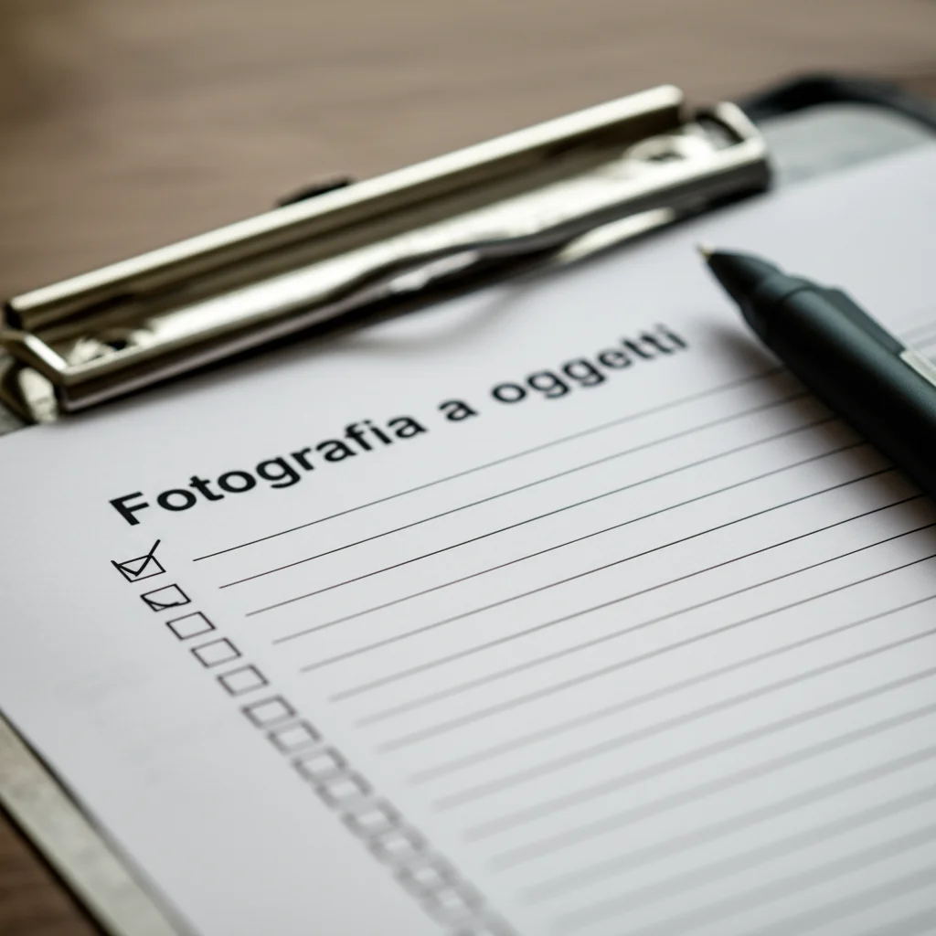 Fotografia a oggetti, primo piano su una lista di controllo medica standardizzata o protocollo per lo screening pre-biologico su appunti, lenti macro da 60 mm, dettagli elevati, illuminazione controllata, simboleggia la necessità di procedure standardizzate.