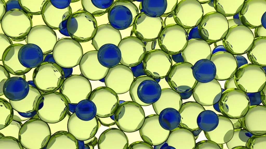 Immagine concettuale di nanoparticelle di ferro zero-valente che adsorbono ioni di arsenico e antimonio in una soluzione acquosa, visualizzazione 3D con focus sui legami chimici, stile scientifico ma accattivante.