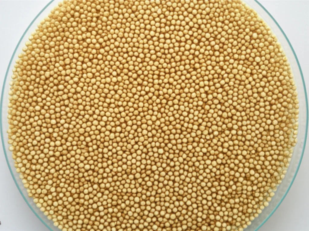 Macro fotografia, 60mm, di chicchi di quinoa crudi e cotti accanto a un campione di gel di amido di quinoa traslucido in una piastra di Petri, illuminazione da studio controllata per evidenziare la texture dei chicchi e la trasparenza del gel, sfondo neutro.