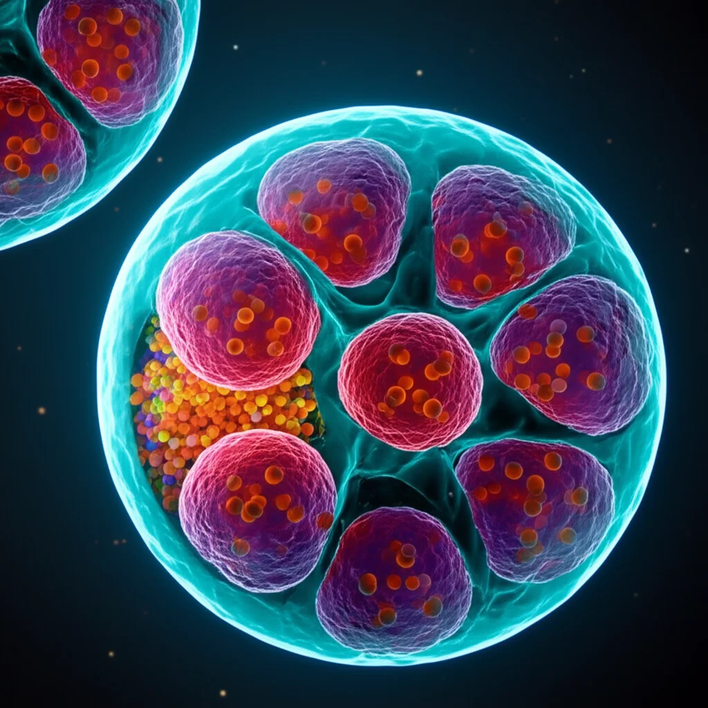 Still Life, lenti macro, 70 mm, alti dettagli, messa a fuoco precisa, illuminazione controllata, che mostrano alcune pillole orali che rappresentano PRG-A-04 accanto a una rappresentazione stilizzata e luminosa della barriera emato-encefalica con le particelle che lo attraversano con successo, simboleggiando la consegna efficace del farmaco al cervello.