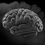 Composizione concettuale che mostra tre elementi interconnessi: una silhouette che rappresenta l'obesità, una nuvola scura o un cervello stilizzato per la depressione, e particelle rosse o fiamme stilizzate per l'infiammazione. L'immagine dovrebbe suggerire un legame biologico complesso, usando un obiettivo 35mm con profondità di campo per mettere a fuoco l'interconnessione, stile fotografico realistico con illuminazione drammatica.