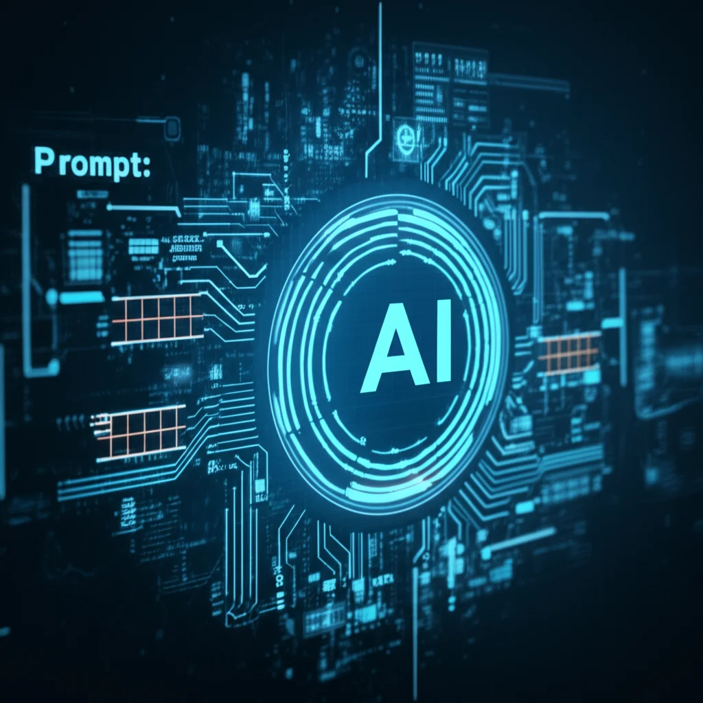 Prompt: A large language model interface overlayed on clinical trial data, representing AI analyzing complex information, high detail, precise focusing