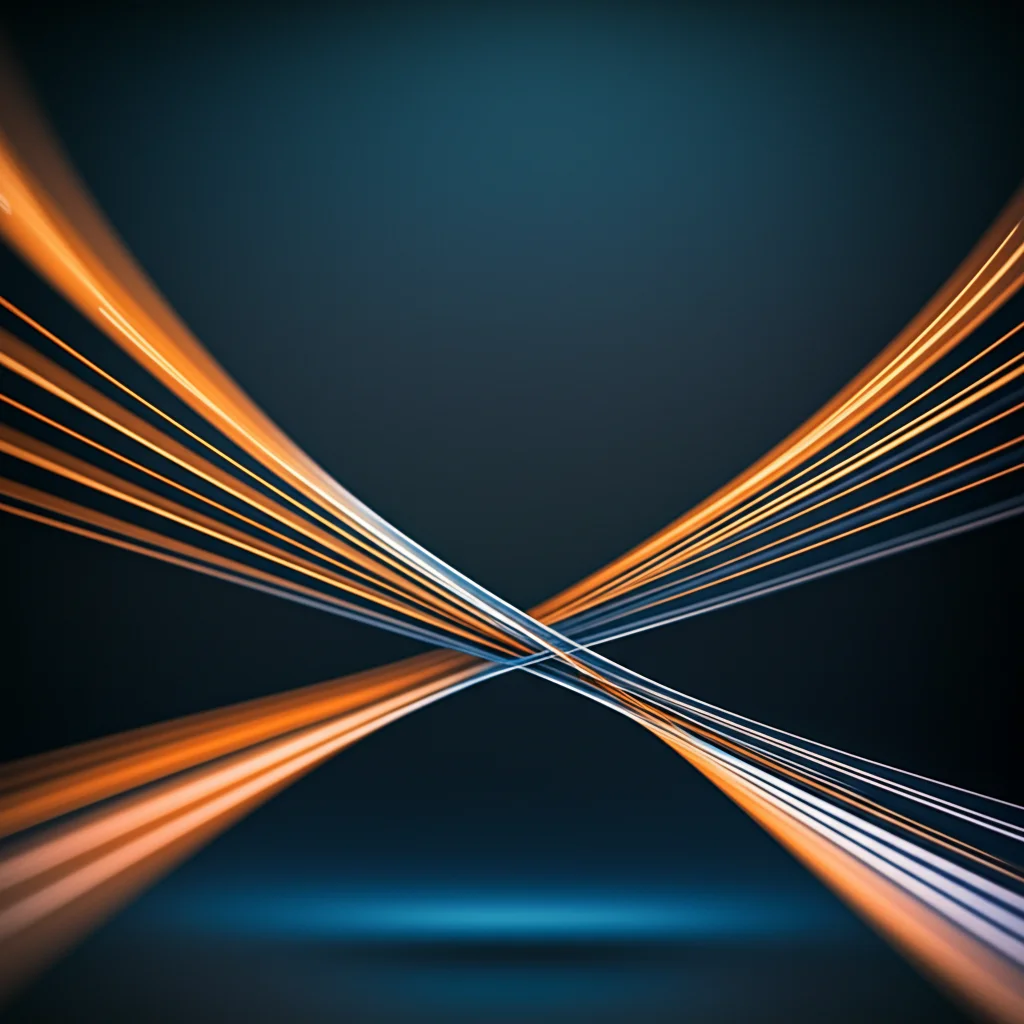 Due grafici stilizzati che mostrano linee di tendenza convergenti per uomini e donne, a simboleggiare l'invarianza di misurazione nel tempo di un test psicologico. Wide-angle, 10-24mm, sharp focus, smooth lines.