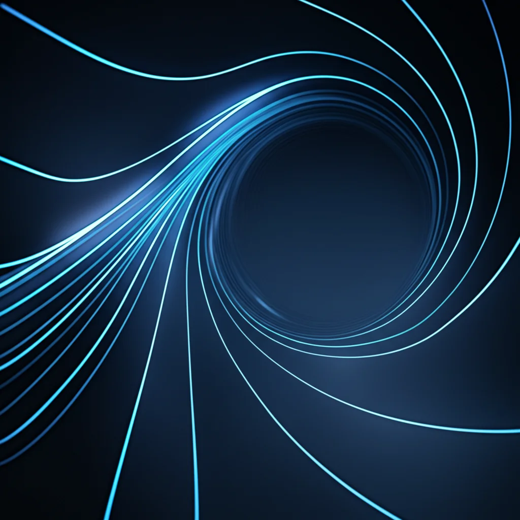 Illustrazione concettuale fotorealistica che mostra una forma geometrica complessa (piano z) che viene trasformata matematicamente in un semipiano semplice (piano ζ) attraverso linee curve che rappresentano la mappatura conforme. Prime lens, 35mm, Depth of field, duotone blu e grigio per un look tecnico.