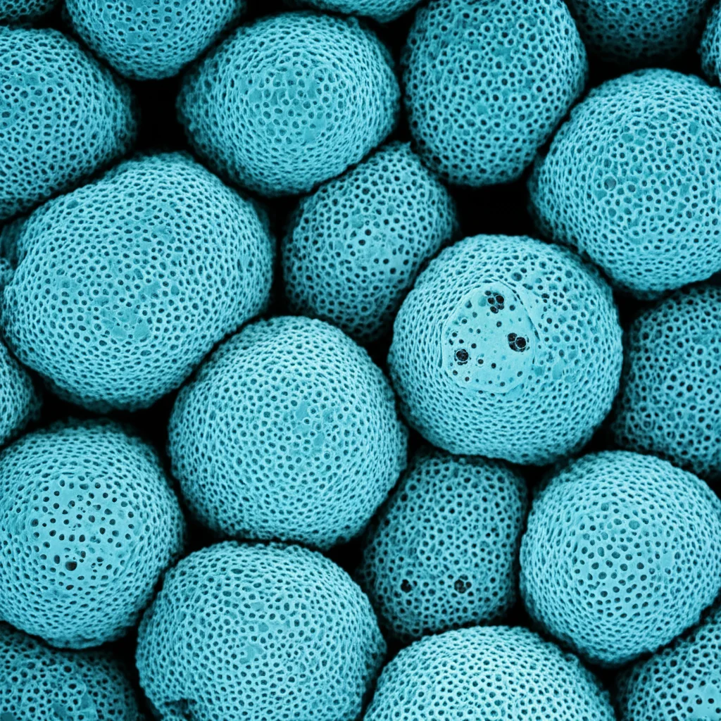 Immagine macro fotorealistica di delicati alveoli polmonari di topo neonato, alcuni dall'aspetto sano e altri semplificati o danneggiati, illuminazione controllata e alta definizione per mostrare la struttura, lente macro 90mm.