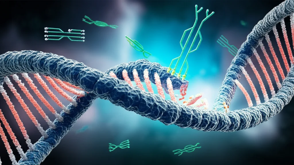 Macro lens, 105mm, high detail, precise focusing, controlled lighting, abstract depiction of ribosomes moving along an mRNA strand, with various tRNAs delivering amino acids, highlighting the process of protein translation.