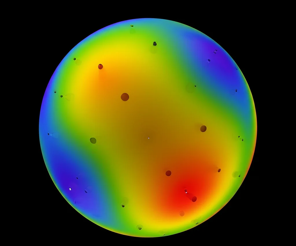 Rappresentazione grafica di una partizione dell'unità uniforme limitata (BUPU) su una superficie astratta che rappresenta un gruppo localmente compatto, con funzioni 'a campana' sovrapposte e punti discreti evidenziati, illuminazione da studio, obiettivo prime 50mm, profondità di campo.
