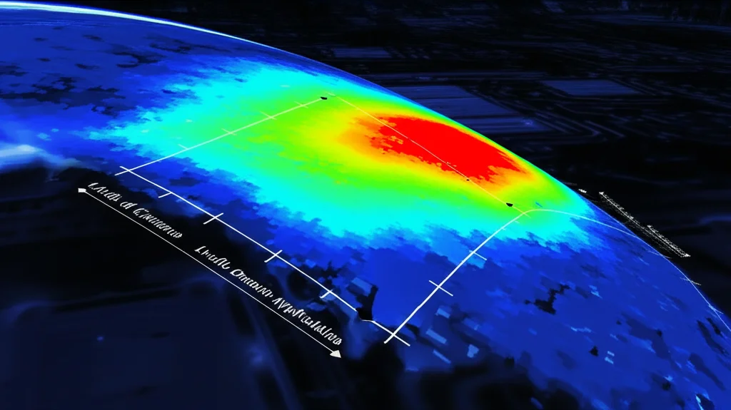 Mappa di calore 2D astratta e colorata visualizzata su uno schermo digitale curvo, rappresentante la stratificazione dei dati (ISE map) con assi etichettati 'Livello di Consenso' e 'Livello Dominio Applicabilità', obiettivo prime 50mm, profondità di campo ridotta focalizzata sul centro della mappa, ambiente da centro di calcolo high-tech.