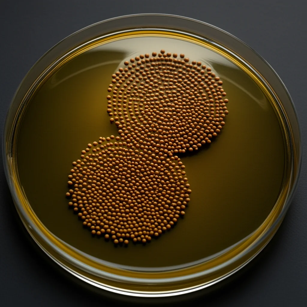 Object photography, Macro lens, 100mm, High detail, precise focusing, controlled lighting of petri dishes showing clear zones of inhibition around nanoparticle samples, demonstrating antibacterial activity.