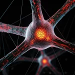 A detailed macro shot of a neural network node representing memory storage, 100mm macro lens, high detail.