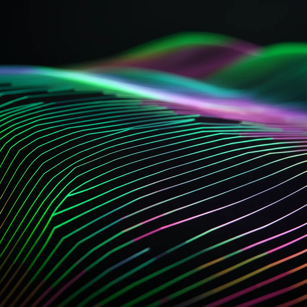 Simulazione computerizzata che mostra una griglia numerica complessa che si affina progressivamente per approssimare una curva liscia sottostante. Macro lens 100mm, alta definizione, colori brillanti sulla griglia che contrastano con lo sfondo scuro, rappresentando la convergenza numerica.