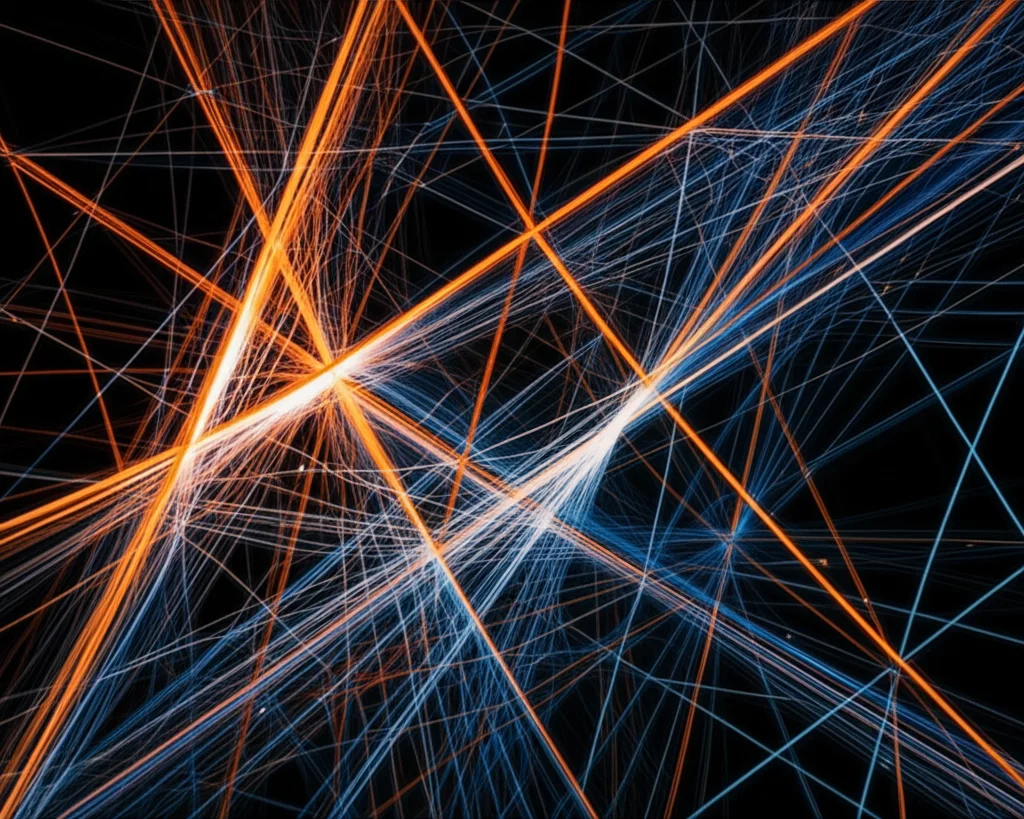 Wide-angle 24mm photo illustrating a complex network of interconnected biological systems and conditions.