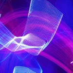 Abstract representation of brain activity, swirling gamma waves, wide-angle, long exposure times, sharp focus.