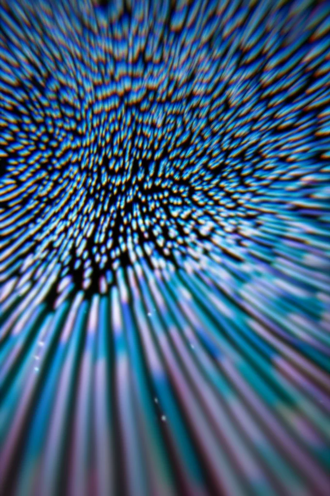 Abstract visualization of smoothing process, complex data becoming clearer, high detail, precise focusing, controlled lighting, macro lens 60mm