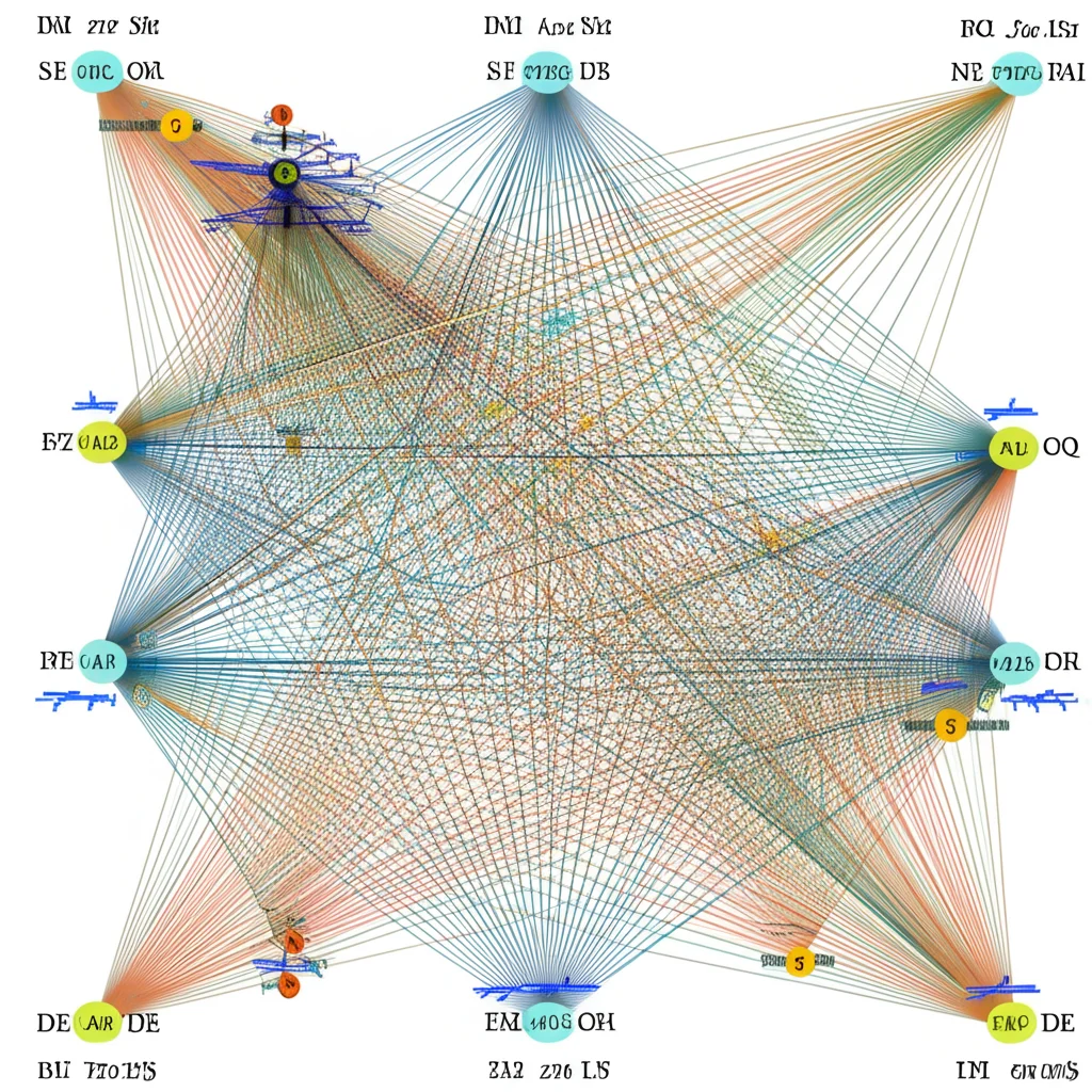 A complex network diagram illustrating biological pathways and gene interactions, precise focusing, high detail, controlled lighting