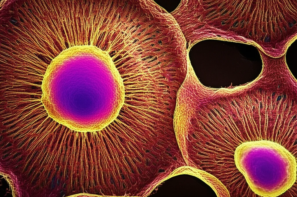 Macro lens, 100mm, high detail, precise focusing, controlled lighting of dental stem cells differentiating into bone cells, microscopic view.