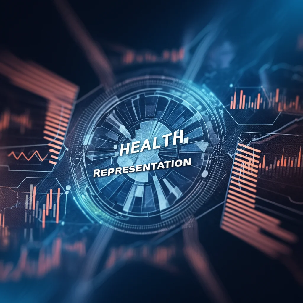 Abstract representation of health data charts and graphs, macro lens, 60mm, high detail.