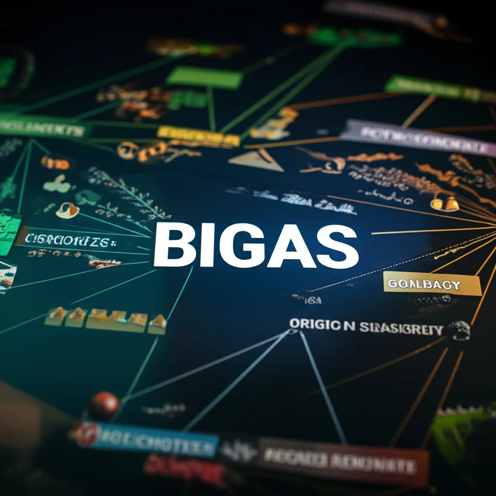 A complex diagram representing intertwined policy regulations and economic flows related to biogas, macro lens, 60mm, high detail, controlled lighting.