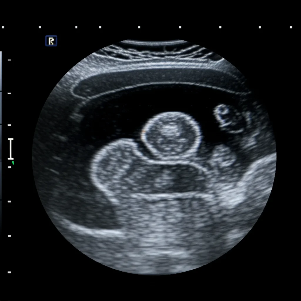Photorealistic medical ultrasound image of a thyroid nodule, macro lens, 100mm, high detail, precise focusing, controlled lighting, representing the type of image data used for training AI.