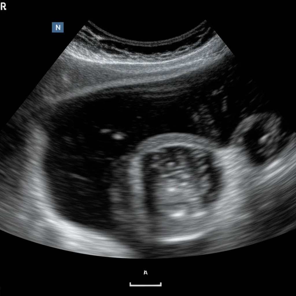 Side-by-side comparison of real and AI-generated medical ultrasound images, macro lens, 105mm, high detail, precise focusing, controlled lighting, highlighting the realism achieved by the generative model.