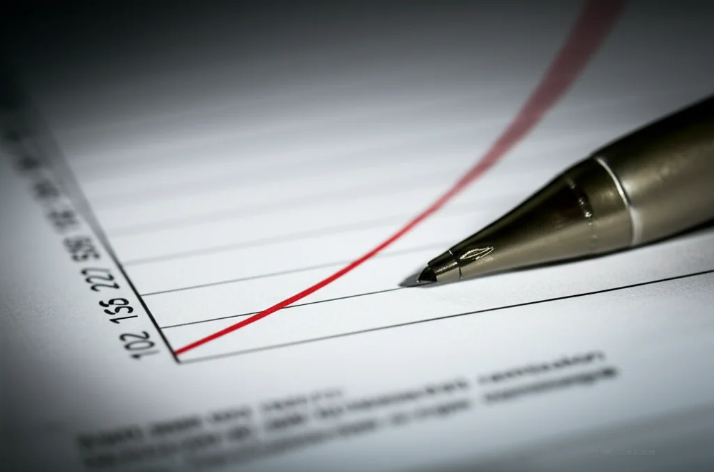 A macro shot of a graph showing a sharp decline followed by a gradual increase, representing diabetes remission and subsequent relapse, 100mm Macro lens, precise focusing, controlled lighting.