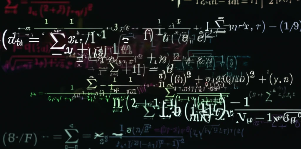 Abstract representation of mathematical equations and fractional operators, illustrating the concept of non-local memory in complex systems, high detail, precise focusing.