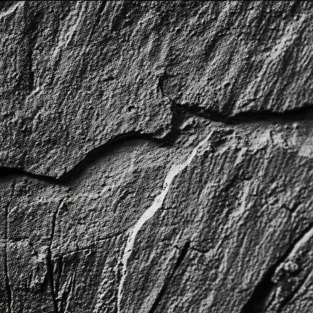 Macro lens, 80mm, high detail, precise focusing, controlled lighting, close-up view illustrating image segmentation steps on a photo of a damaged ancient wall, showing grayscale conversion, thresholding, and clear edge extraction.