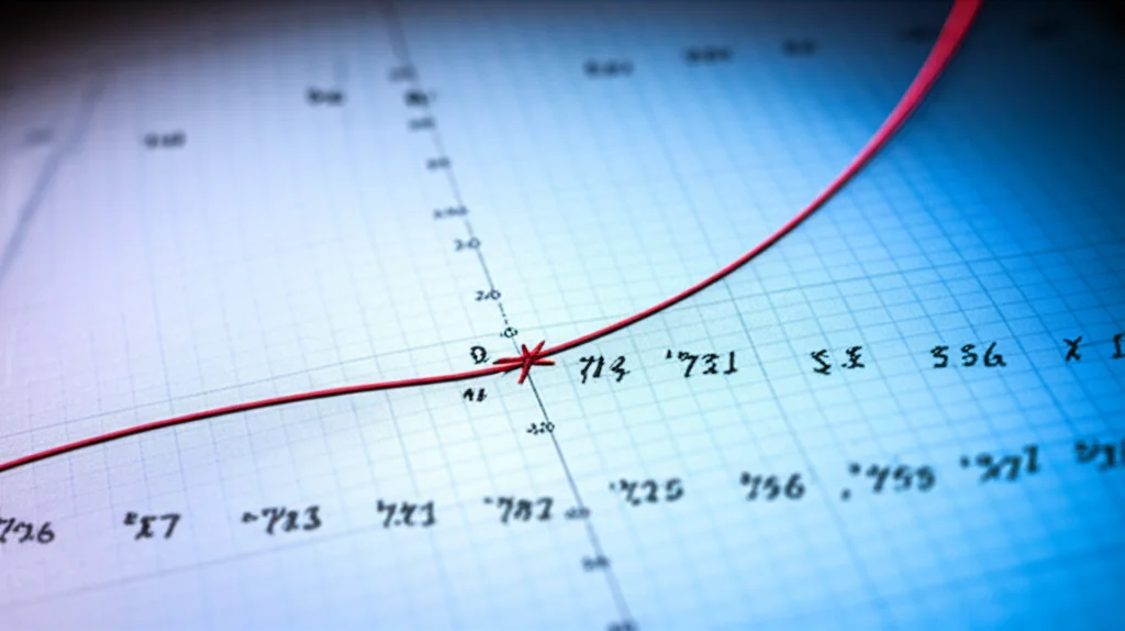 Scientific graph showing a non-linear curve, high detail, precise focusing, controlled lighting, 60mm macro lens.