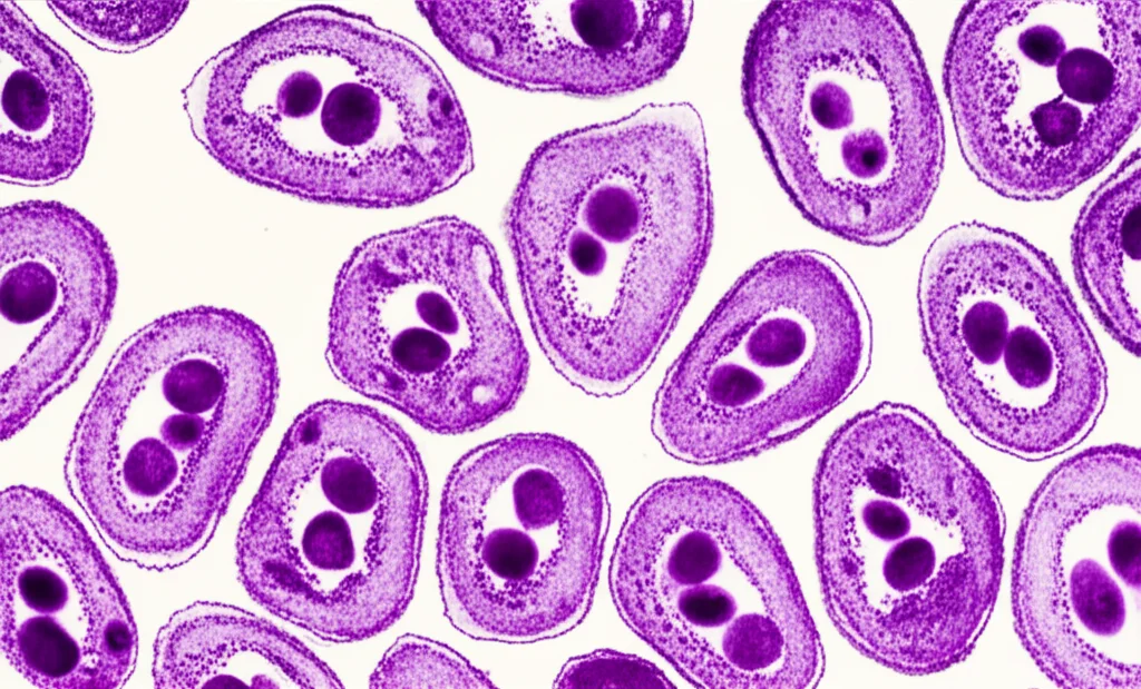 Microscopic view of kidney tubular cells under high glucose conditions, showing cellular stress and inflammation. Macro lens, 105mm, high detail, precise focusing.