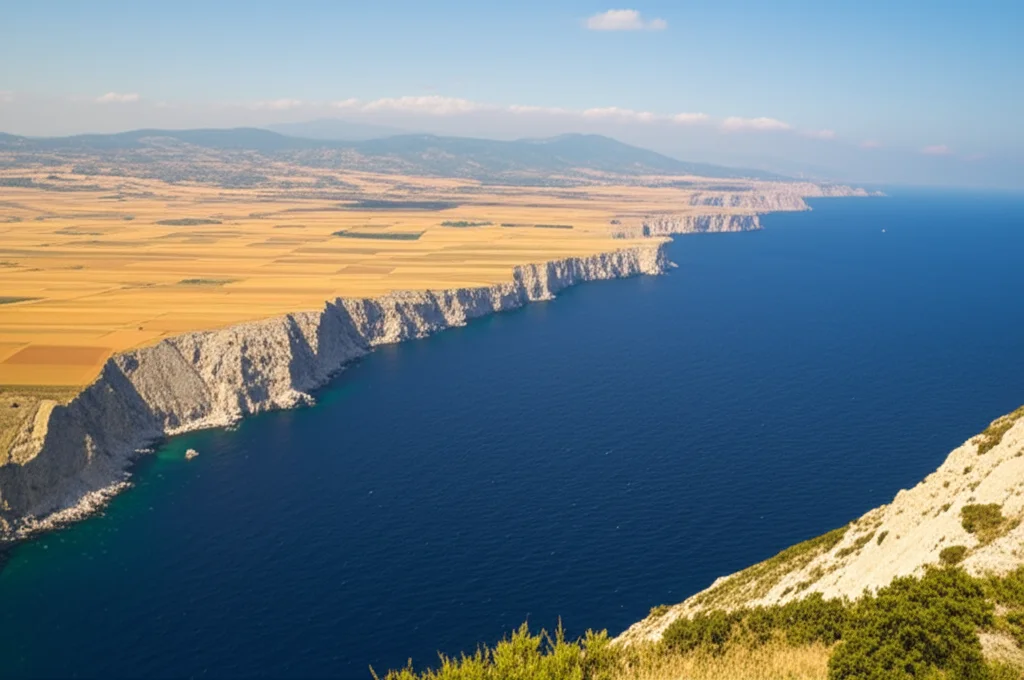 Wide-angle landscape showing diverse European regions (e.g., Eastern plains, Mediterranean coast), 24mm lens, sharp focus, symbolizing geographical influence on compliance with EU environmental law.