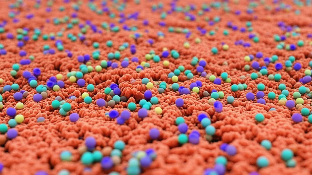 Conceptual image of molecules being isolated from a complex biological sample like brain tissue, macro lens, 105mm, high detail, precise focusing.