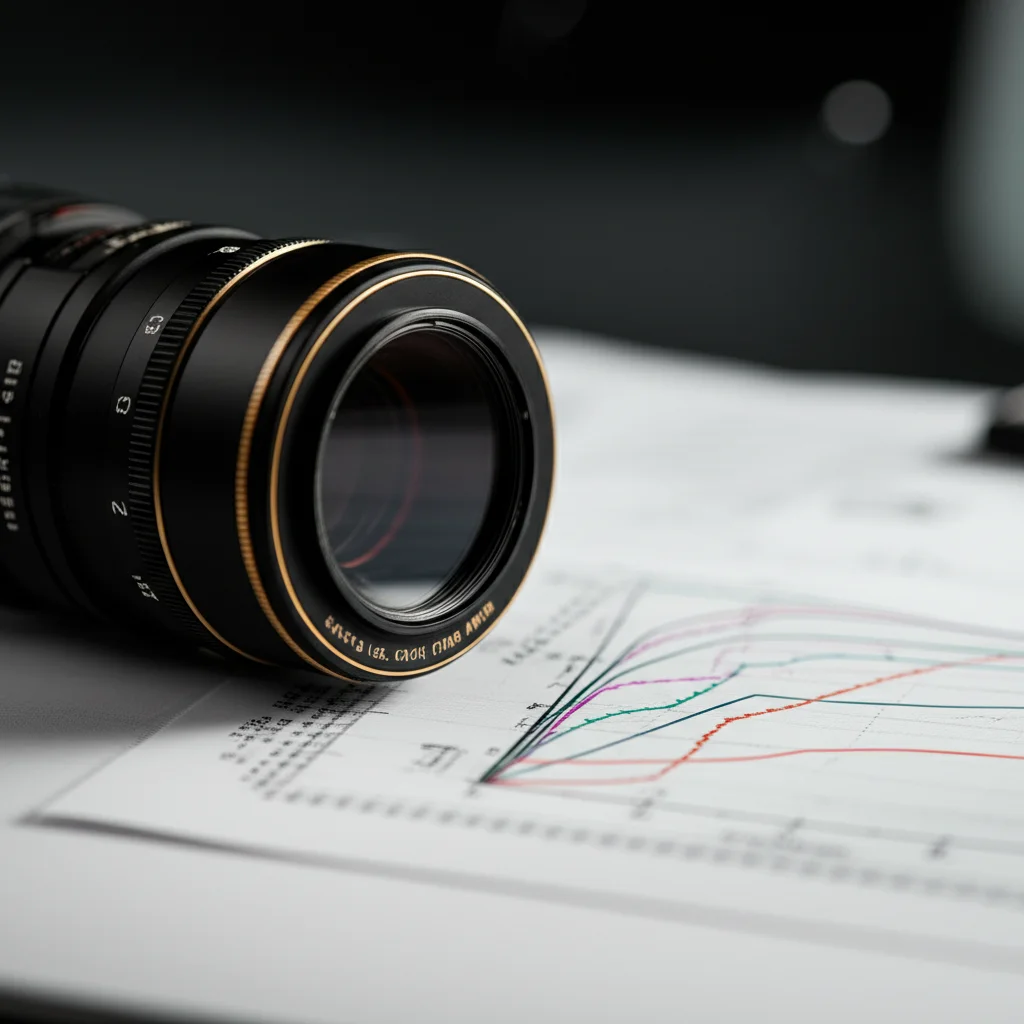 Macro lens, 100mm, high detail, precise focusing on a complex medical graph showing survival curves.